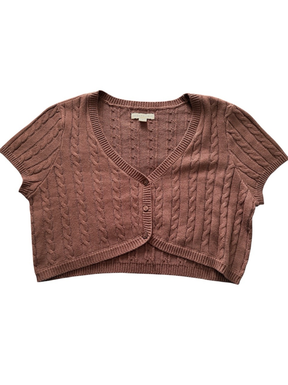 Aeropostale Knit Buttoned Cropped Shrug